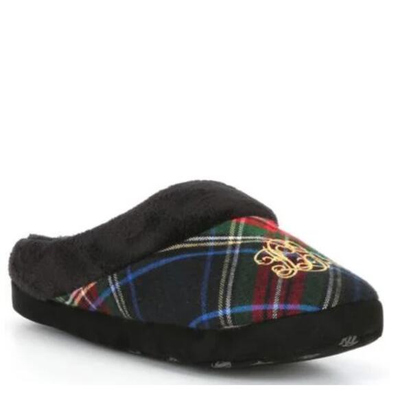 NWT Lauren Ralph Lauren Women's Classic Plaid Slippers - Small - Picture 1 of 4